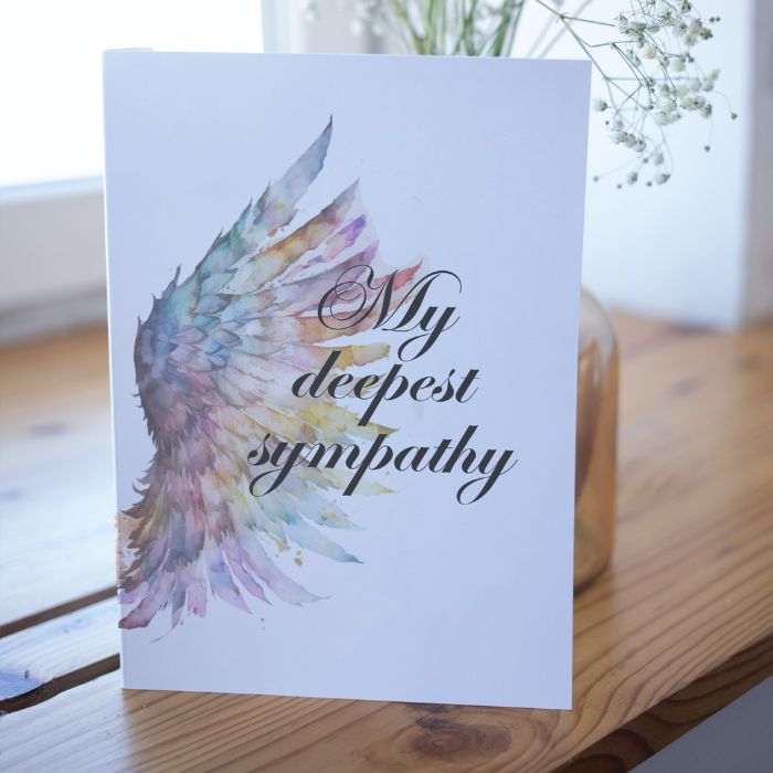 Printable Angel Wings Condolence Card My Deepest Sympathy #3