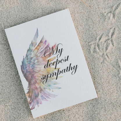 Printable Angel Wings Condolence Card My Deepest Sympathy #3