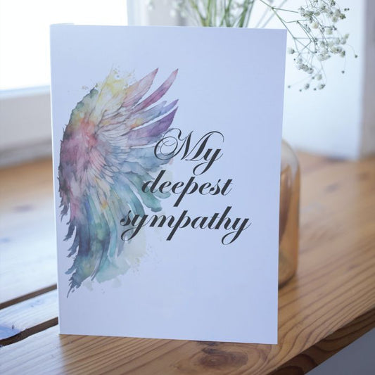 Printable Angel Wings Condolence Card My Deepest Sympathy #5