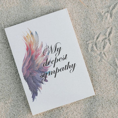 Printable Angel Wings Condolence Card My Deepest Sympathy #6