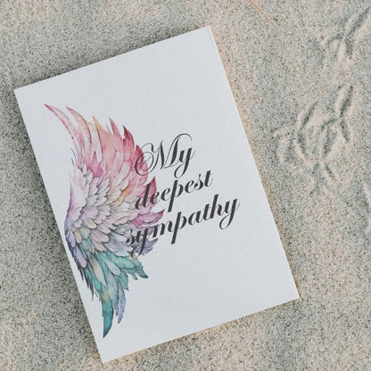 Printable Angel Wings Condolence Card My Deepest Sympathy #8