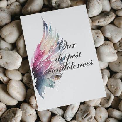 Printable Angel Wings Condolence Card Our Deepest Condolences #7