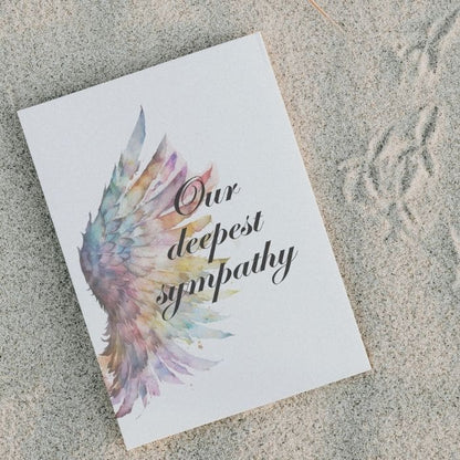 Printable Angel Wings Condolence Card Our Deepest Sympathy #3