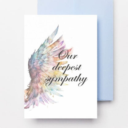 Printable Angel Wings Condolence Card Our Deepest Sympathy #3