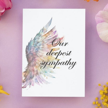 Printable Angel Wings Condolence Card Our Deepest Sympathy #3