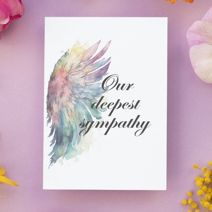 Printable Angel Wings Condolence Card Our Deepest Sympathy #5