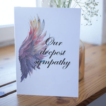 Printable Angel Wings Condolence Card Our Deepest Sympathy #6