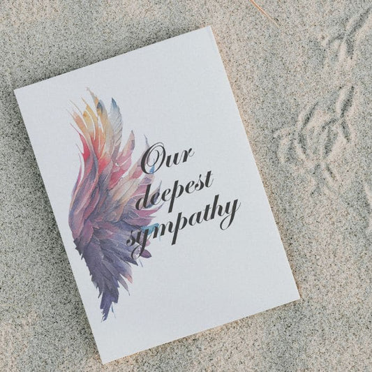 Printable Angel Wings Condolence Card Our Deepest Sympathy #6