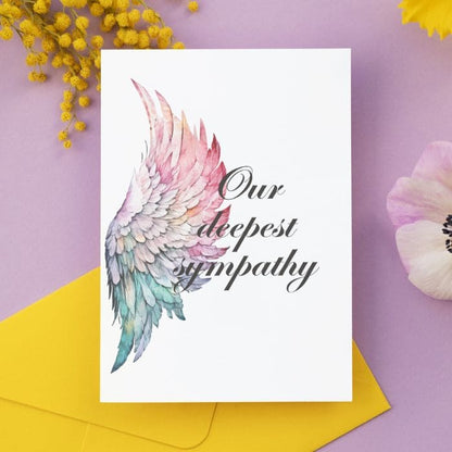 Printable Angel Wings Condolence Card Our Deepest Sympathy #8