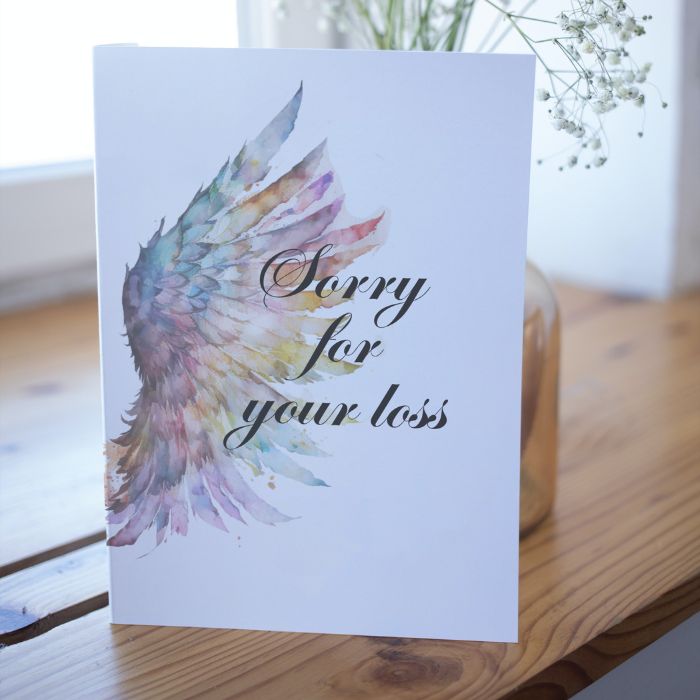 Printable Angel Wings Condolence Card Sorry For Your Loss #3