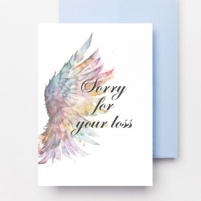 Printable Angel Wings Condolence Card Sorry For Your Loss #3