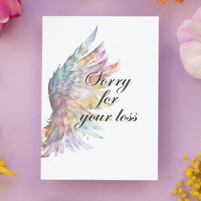 Printable Angel Wings Condolence Card Sorry For Your Loss #3