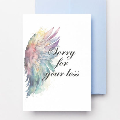 Printable Angel Wings Condolence Card Sorry For Your Loss #5