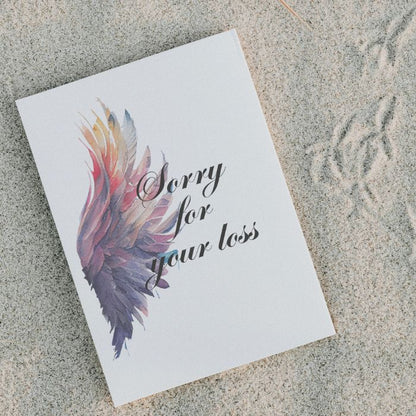 Printable Angel Wings Condolence Card Sorry For Your Loss #6