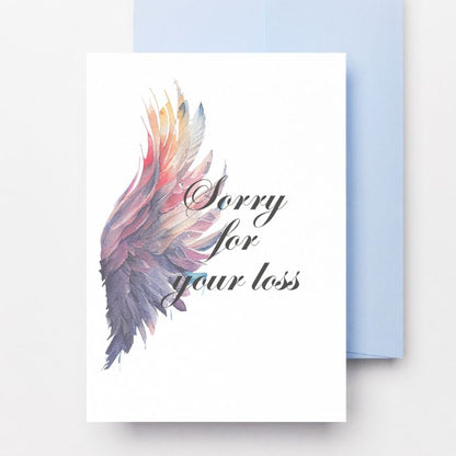 Printable Angel Wings Condolence Card Sorry For Your Loss #6