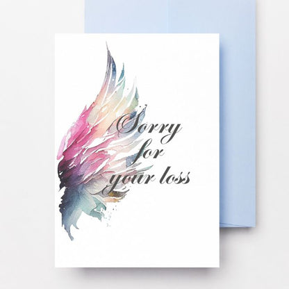 Printable Angel Wings Condolence Card Sorry For Your Loss #7