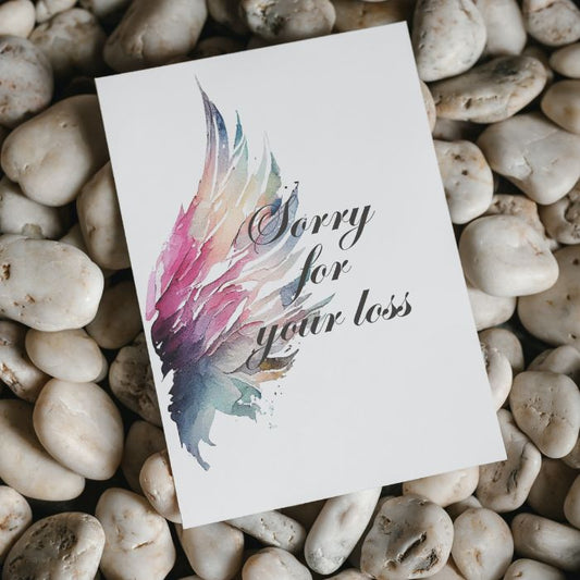 Printable Angel Wings Condolence Card Sorry For Your Loss #7