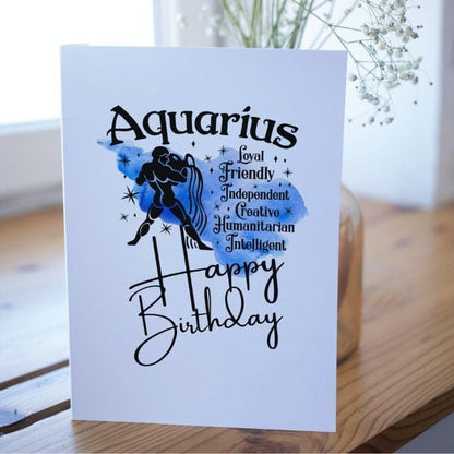 Aquarius Printable Birthday Card