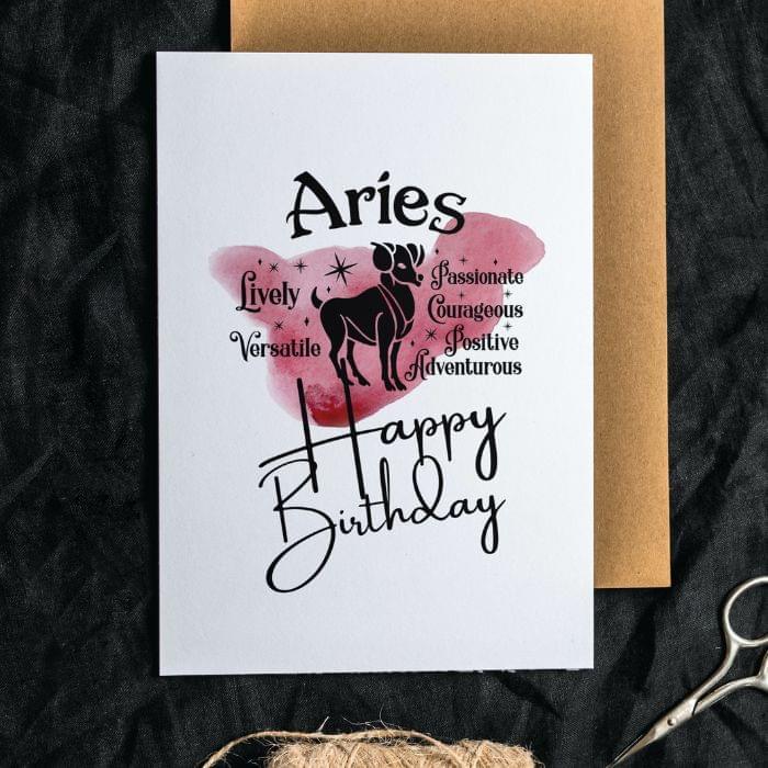 Aries Printable Birthday Card