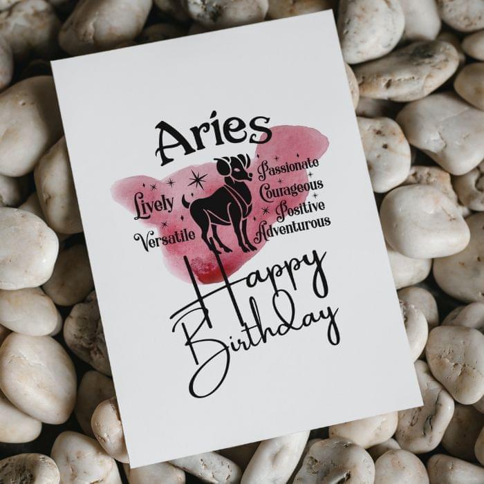 Aries Printable Birthday Card