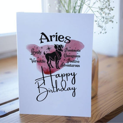 Aries Printable Birthday Card