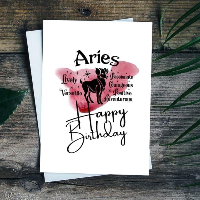 Aries Printable Birthday Card