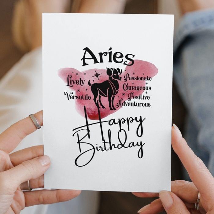 Aries Printable Birthday Card