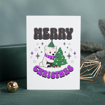 Printable Asexual Christmas Card Merry Christmas Polar Bear