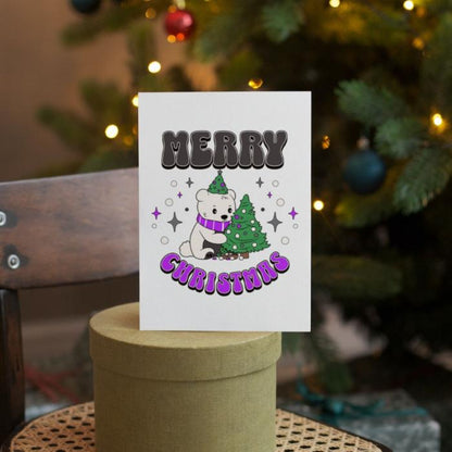 Printable Asexual Christmas Card Merry Christmas Polar Bear