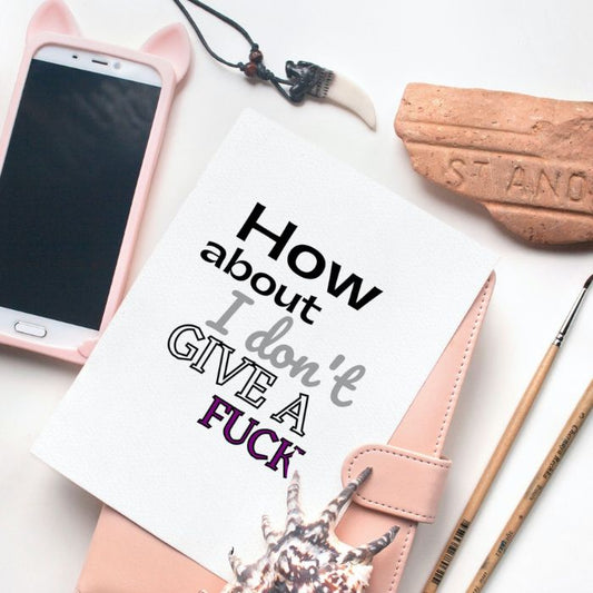 Asexual Pride Printable Card I Don't Give A Fuck