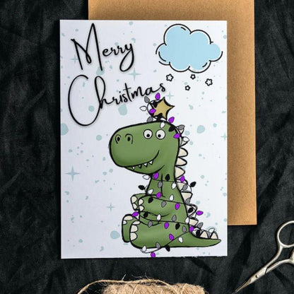 Asexual Merry Christmas Card Tree Rex