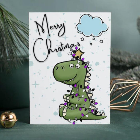 Asexual Merry Christmas Card Tree Rex