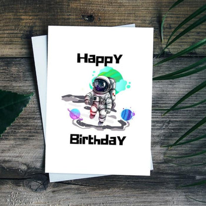 Astronaut In Space Printable Birthday Card