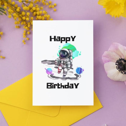 Astronaut In Space Printable Birthday Card