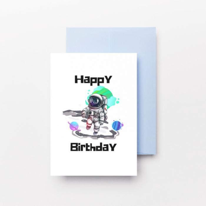 Astronaut In Space Printable Birthday Card