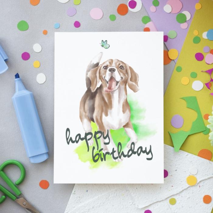 Beagle Printable Birthday Card