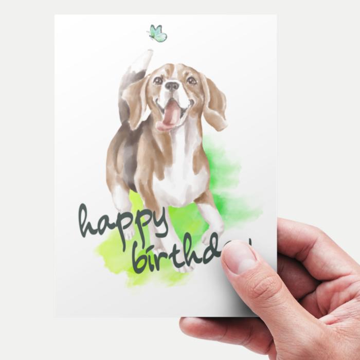 Beagle Printable Birthday Card