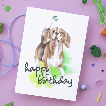 Beagle Printable Birthday Card