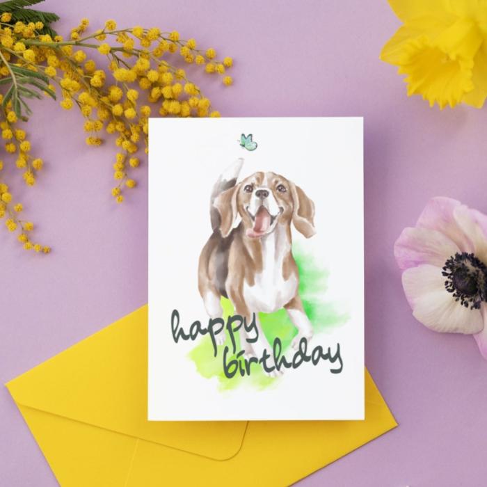 Beagle Printable Birthday Card