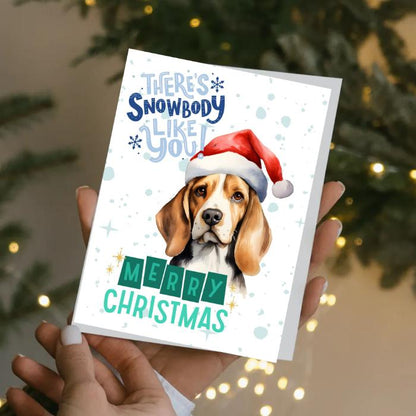 Beagle Printable Christmas Card There's Snowbody Like You