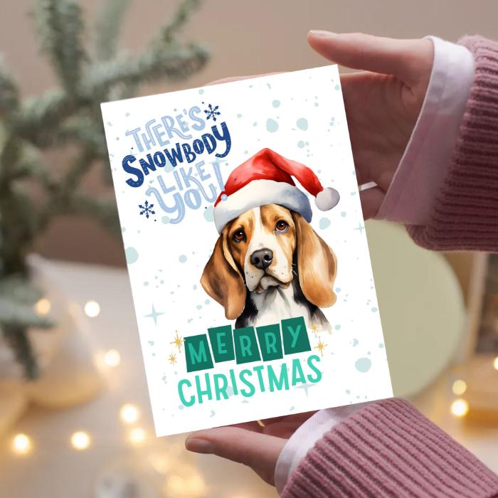 Beagle Printable Christmas Card There's Snowbody Like You