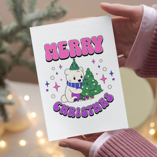 Printable Bisexual Christmas Card Merry Christmas Polar Bear