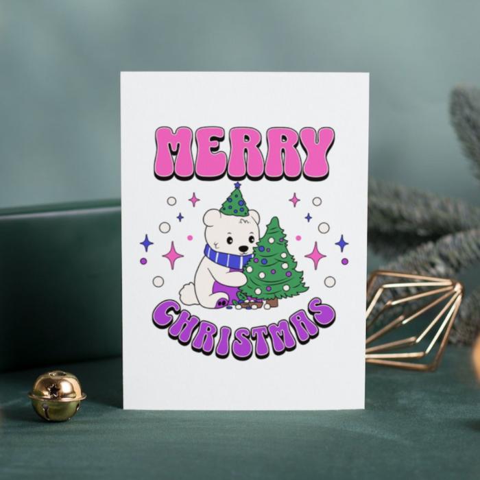 Printable Bisexual Christmas Card Merry Christmas Polar Bear