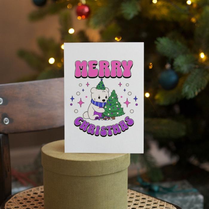 Printable Bisexual Christmas Card Merry Christmas Polar Bear