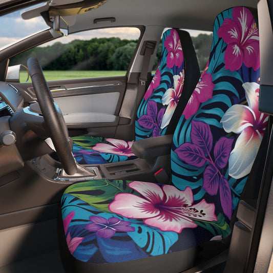Bisexual Pride Hawaiian Flowers Car Seat Covers