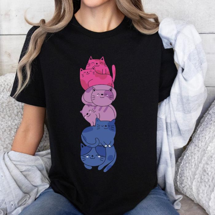 Bisexual Kawaii Pride Shirt Cats