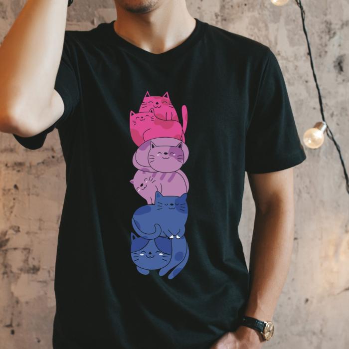 Bisexual Kawaii Pride Shirt Cats