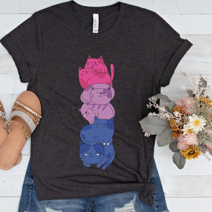 Bisexual Kawaii Pride Shirt Cats