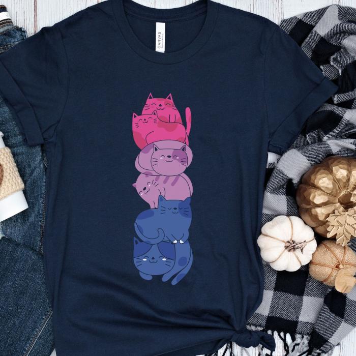 Bisexual Kawaii Pride Shirt Cats