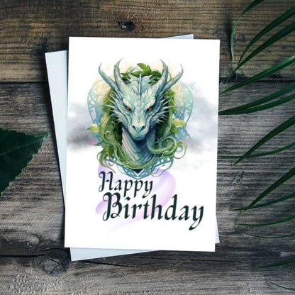 Printable Celtic Dragon Birthday Card